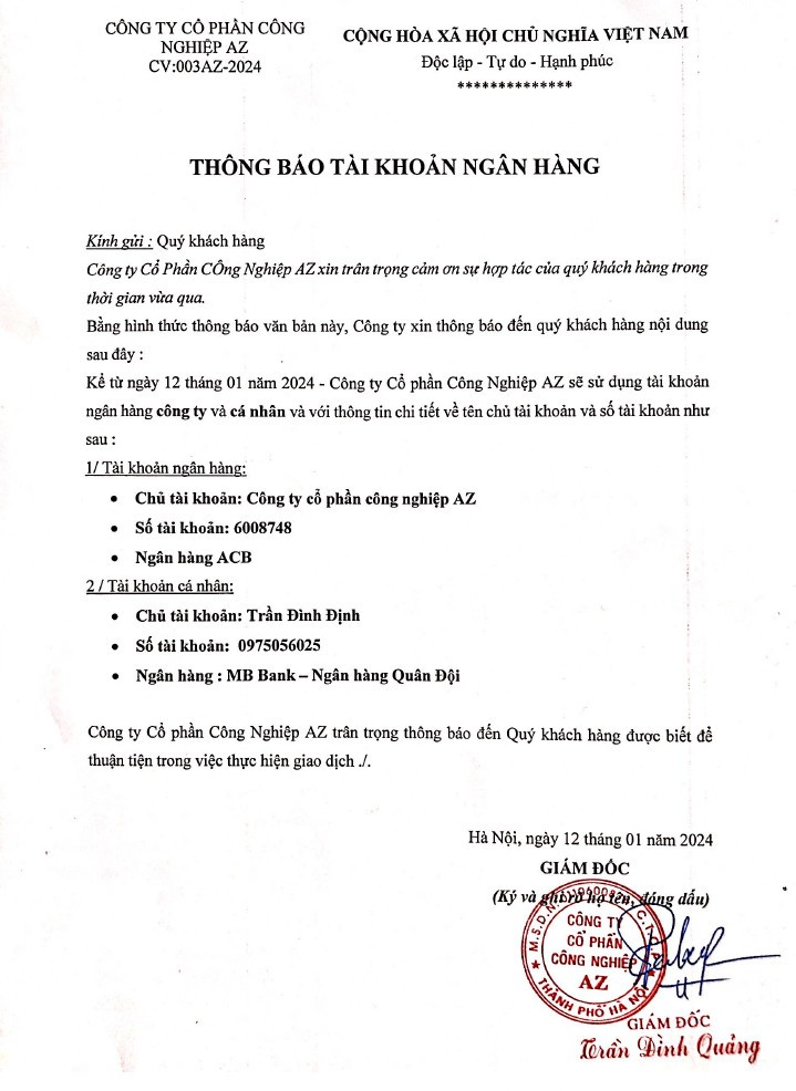 Tài khoản - thông tin thanh toán