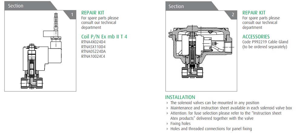 Cataloge van điện từ ODE 21A2ZIV20 