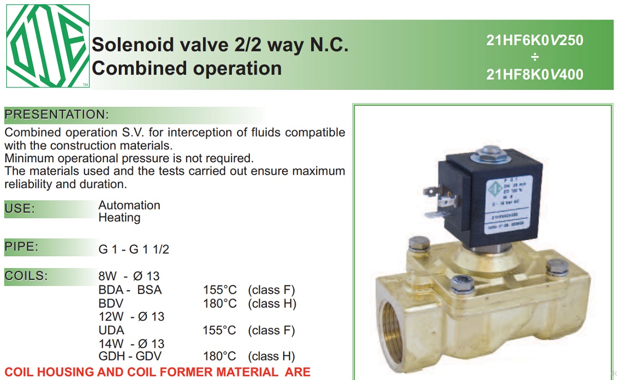 Cataloge van điện từ ODE 21HF8K0V400