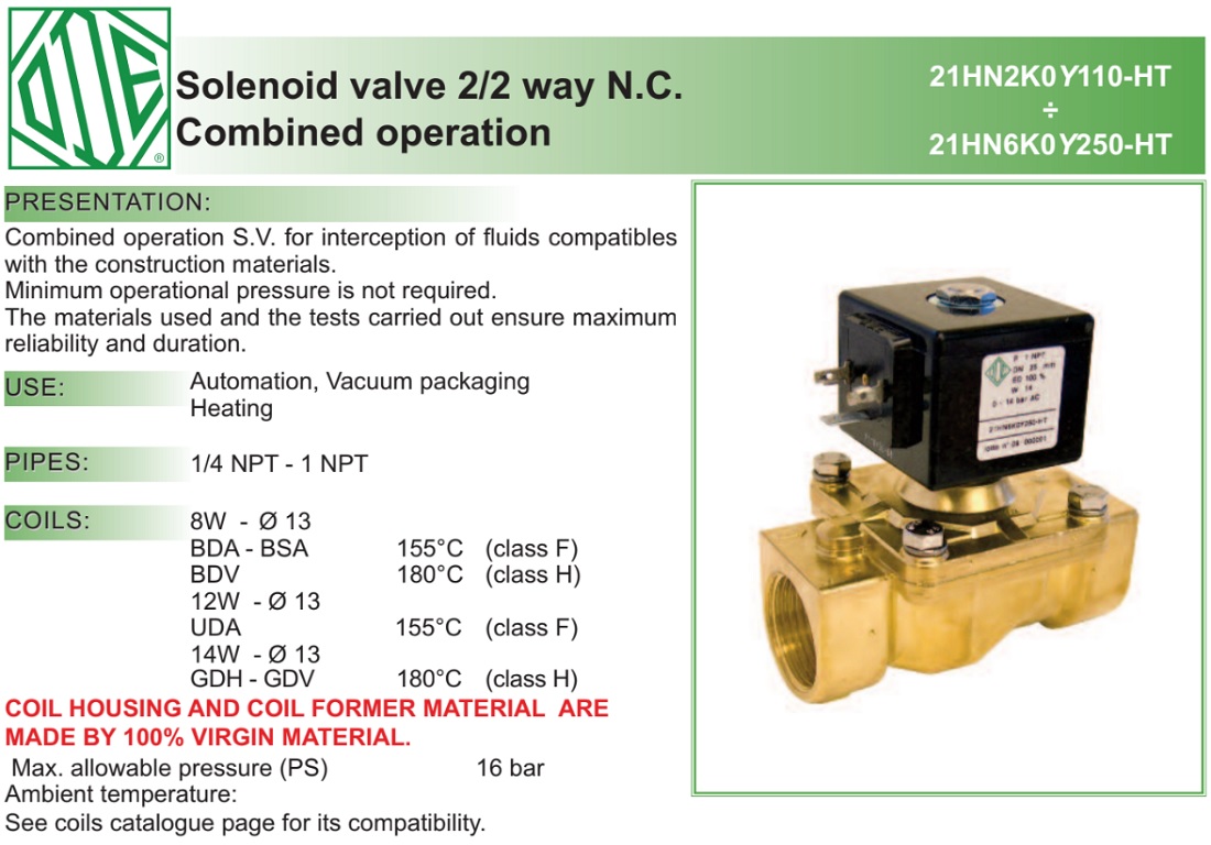 Cataloge van điện từ ODE 21HN6K0Y250-HT