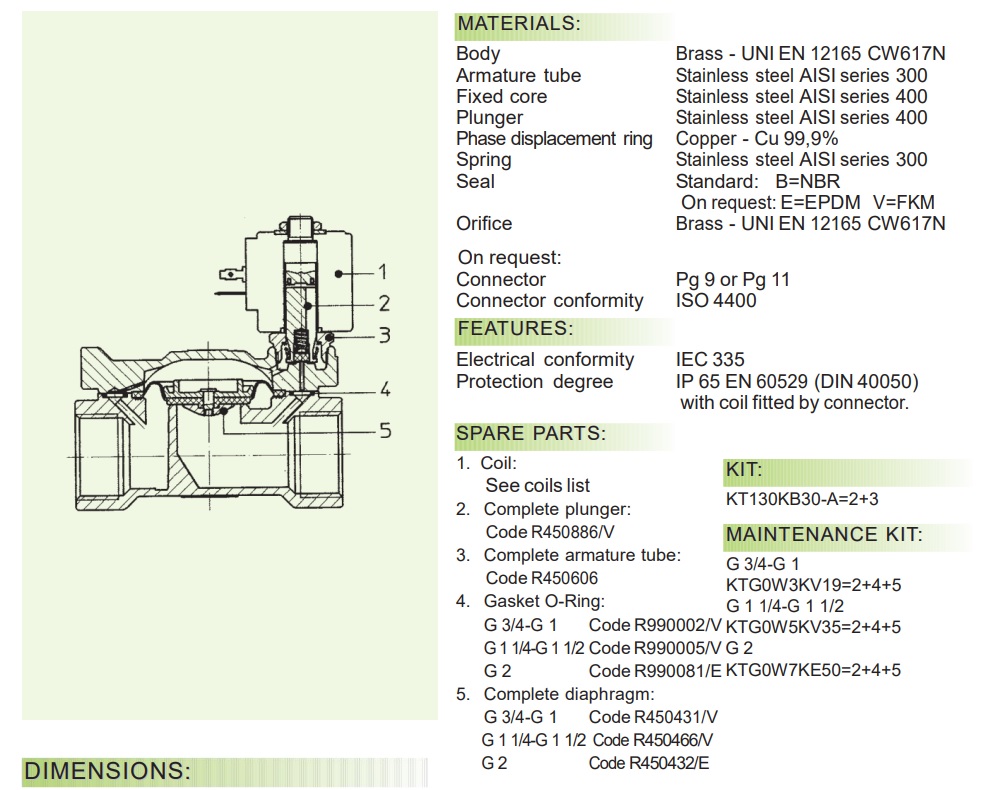 Cataloge van điện từ ODE 21W4KV250