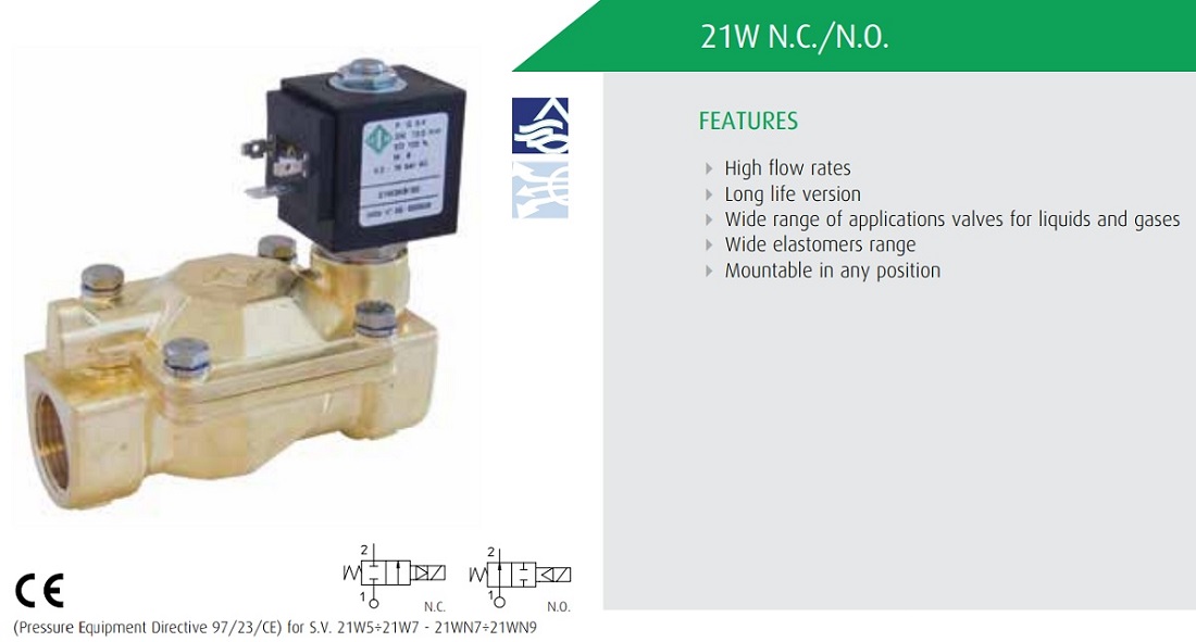 Van điện từ ODE 21W5ZV350 - Thường mở