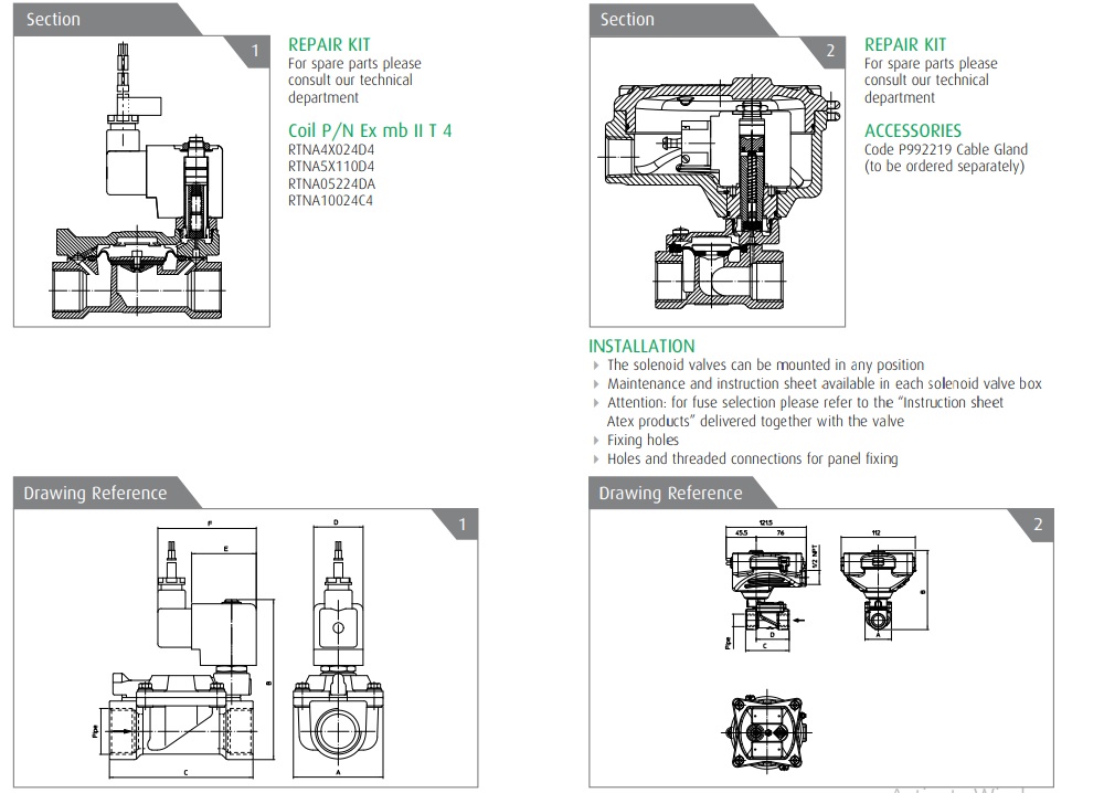 Cataloge van điện từ ODE 21WA4KIV130