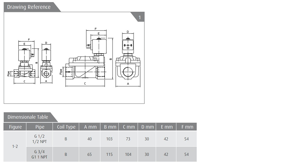 Cataloge van điện từ inox ODE 21X4KT250 